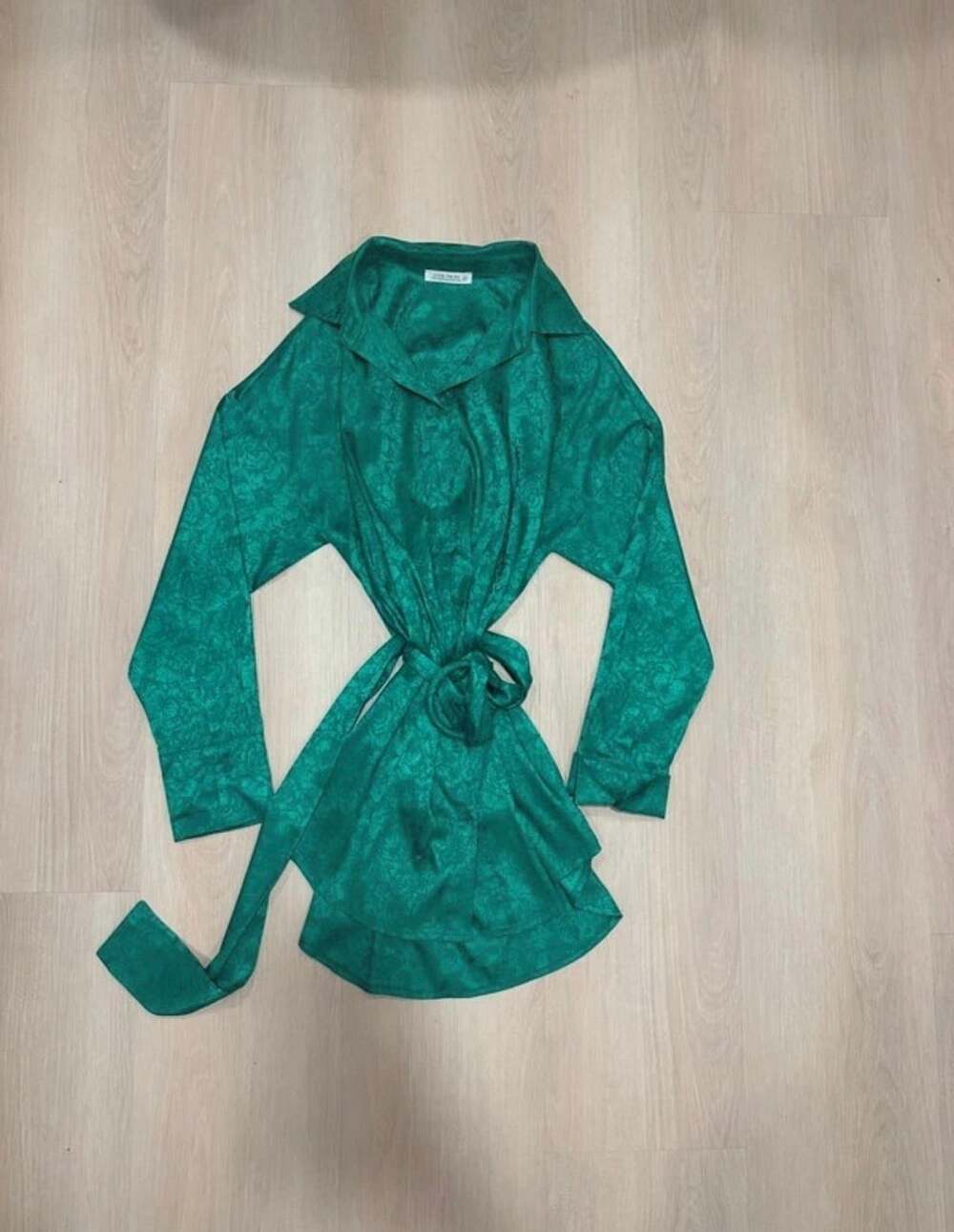 12th Tribe Juliet Mini Dress Emerald Green Floral Jacquard